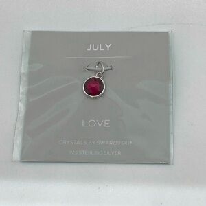 Origami Owl 925 Sterling & Red Swarovski Crystal Pendant Charm | 14mm